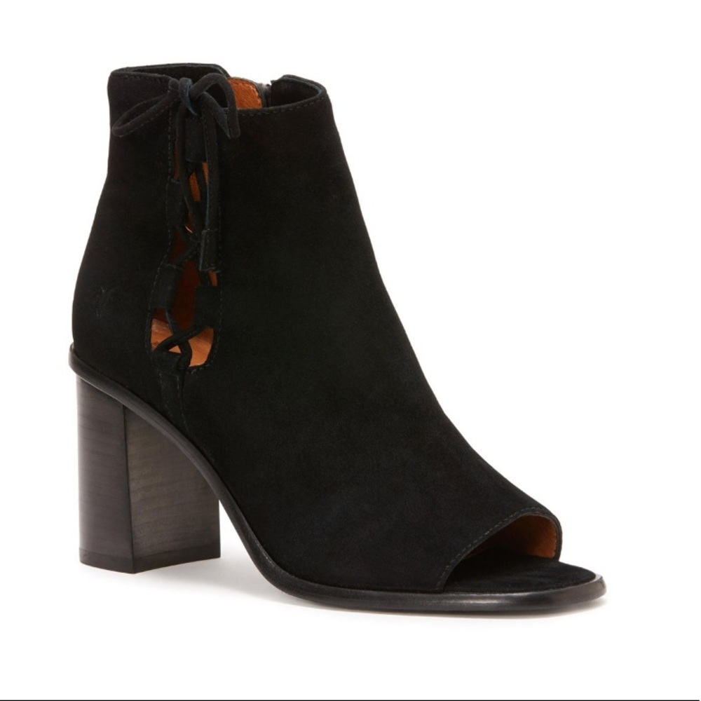 Frye Amy suede booties with side ghillie - Picture 2 of 4